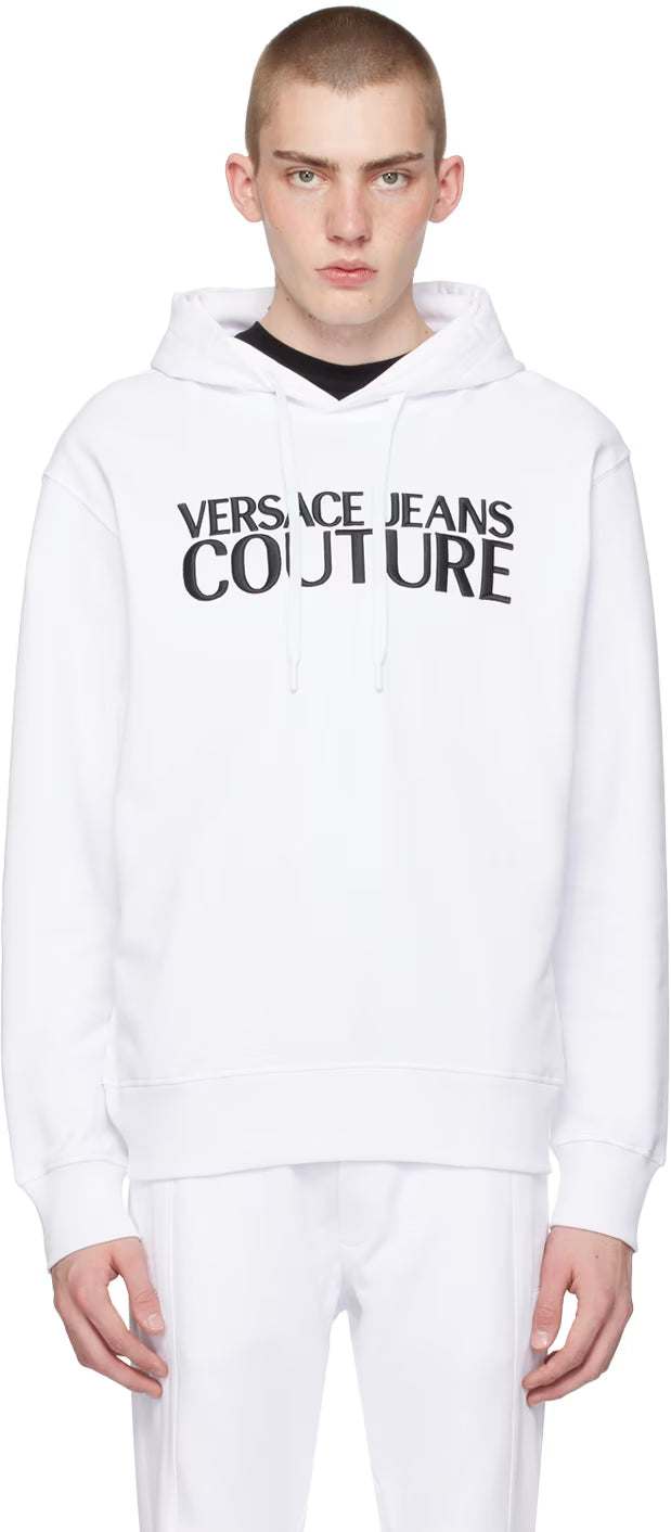 White Embroidered Hoodie
