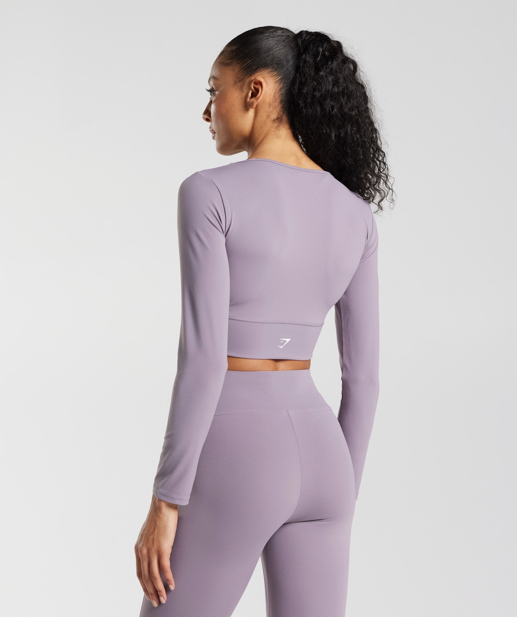 Gymshark Crossover Long Sleeve Crop Top - Slate Lavender