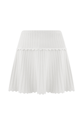 Indy Pointelle Knit Mini Skirt - Ivory