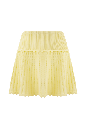 Indy Pointelle Knit Mini Skirt - Lemon