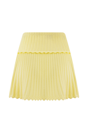 Indy Pointelle Knit Mini Skirt - Lemon