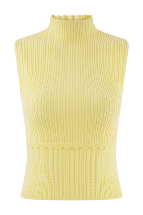 Indy Pointelle Knit Top - Lemon