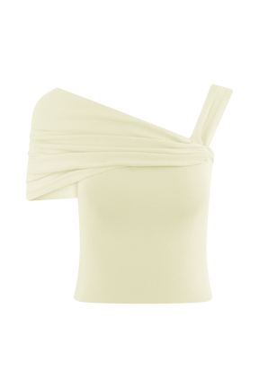 Irene Gathered Knit Top - Ivory