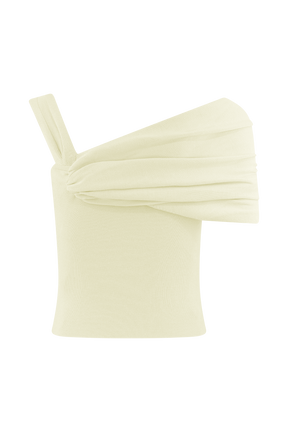 Irene Gathered Knit Top - Ivory