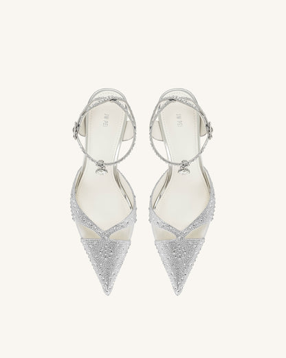 Haidi Artificial Crystal Pumps - Silver