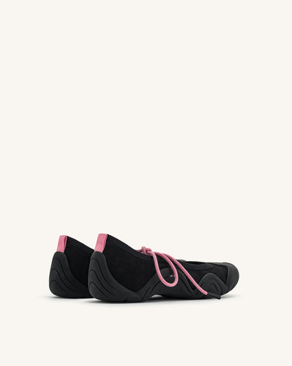 Caitlin Lace-up Ballerina Sneakers - Black