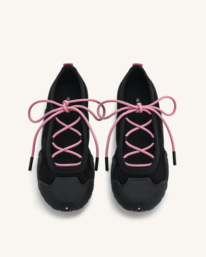 Caitlin Lace-up Ballerina Sneakers - Black