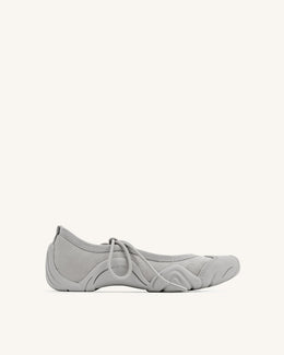 Caitlin Lace-up Ballerina Sneakers - Grey
