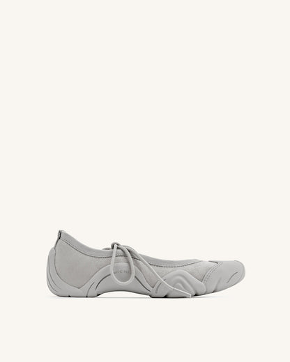 Caitlin Lace-up Ballerina Sneakers - Grey