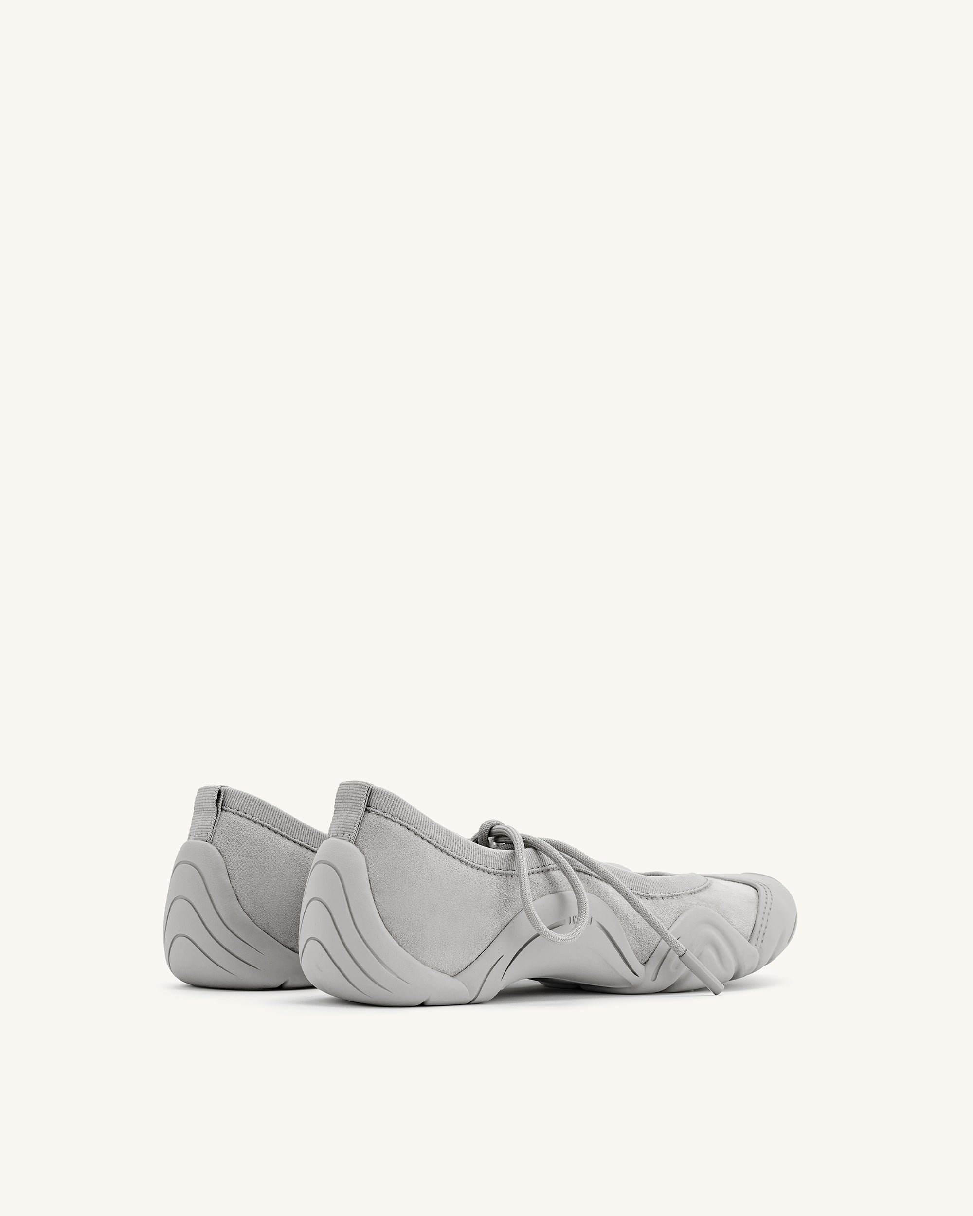 Caitlin Lace-up Ballerina Sneakers - Grey