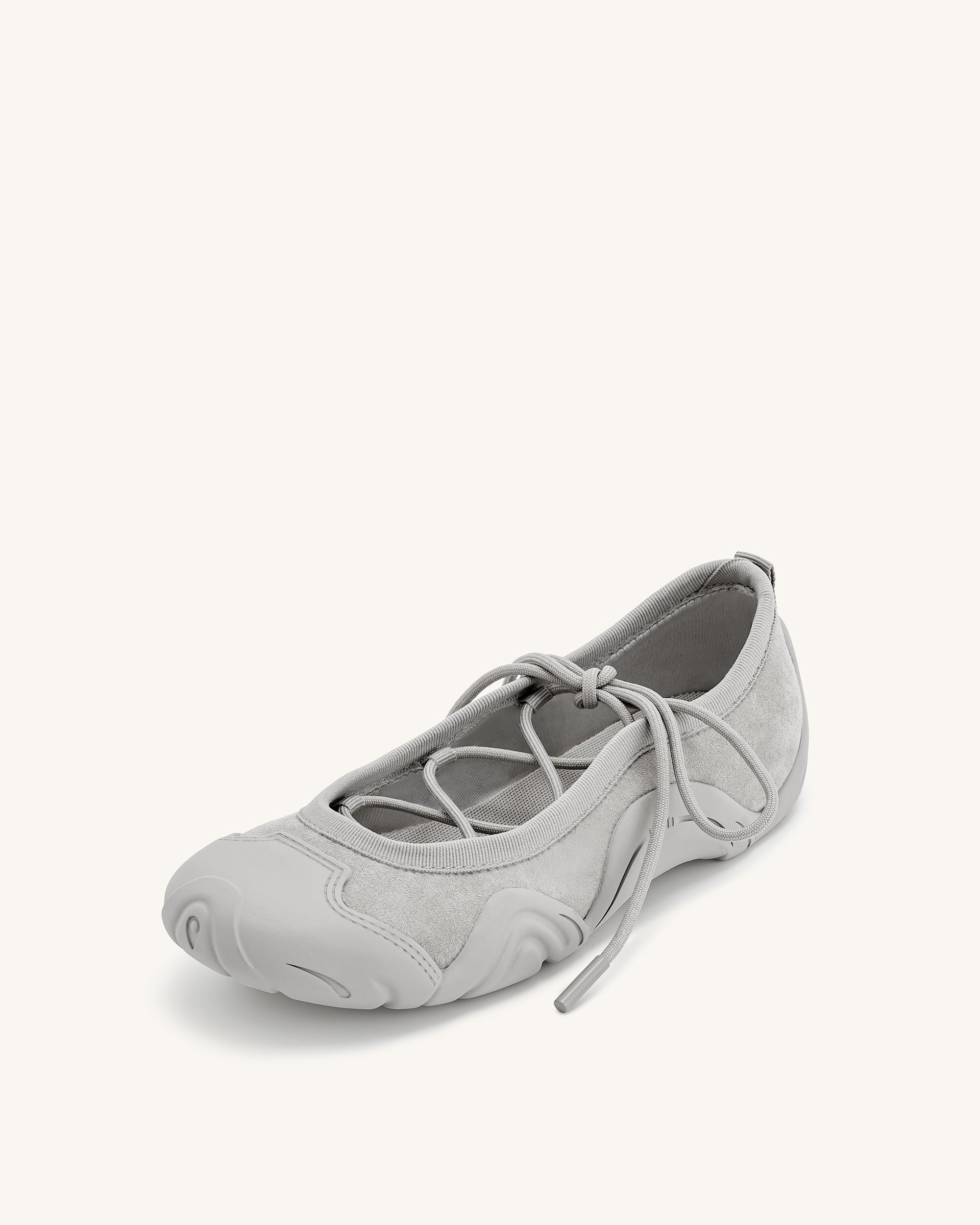 Caitlin Lace-up Ballerina Sneakers - Grey