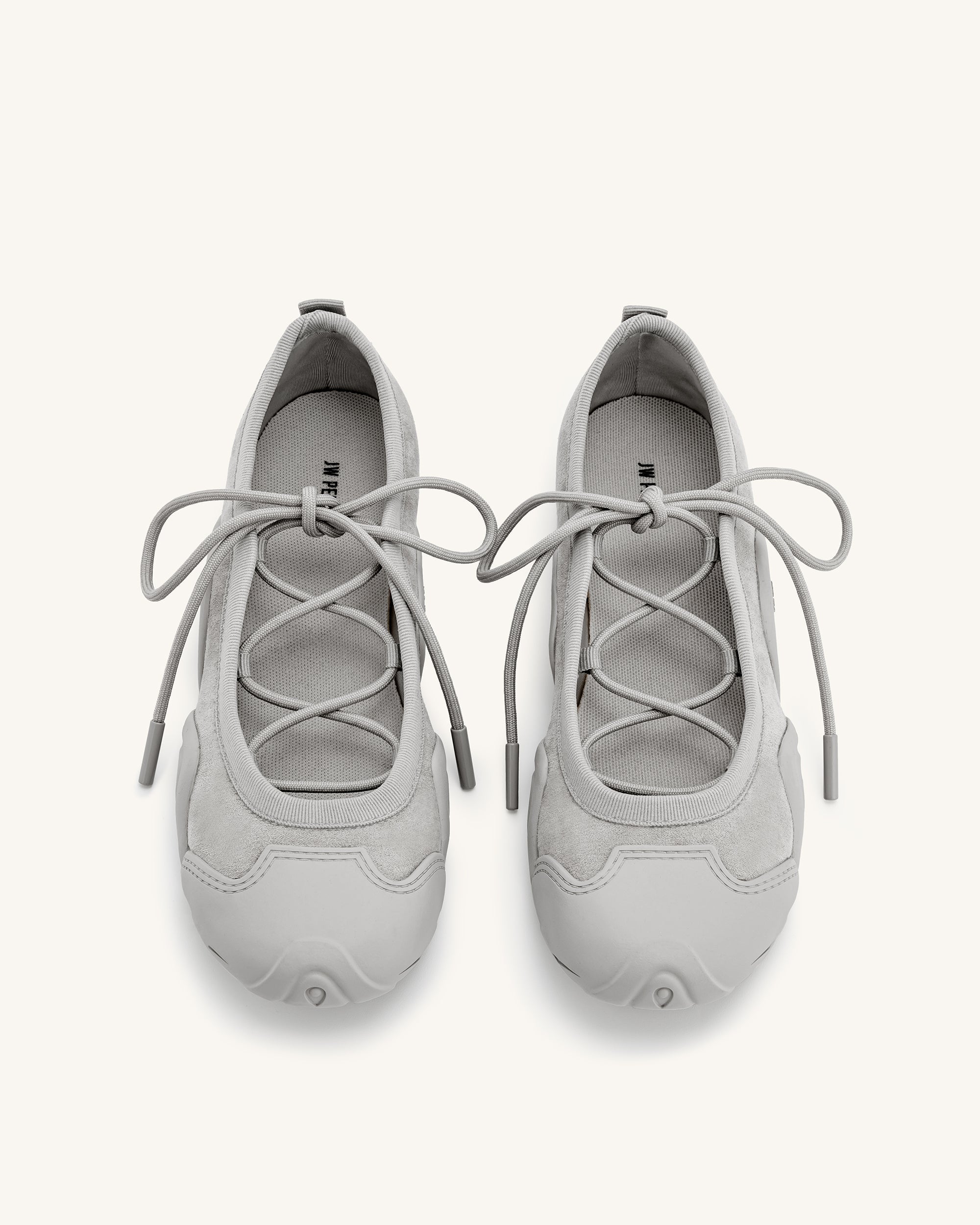 Caitlin Lace-up Ballerina Sneakers - Grey