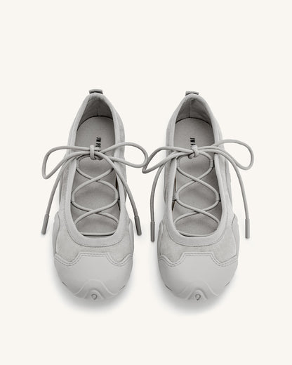 Caitlin Lace-up Ballerina Sneakers - Grey