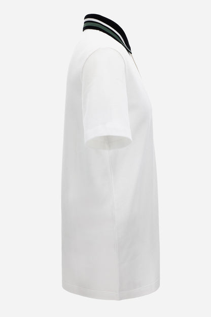 Versace Milano Embroidery Polo In Cotton Piquet