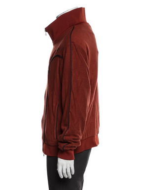 AMIRI JOHNNY VELOUR TRACK JACKET CLAY