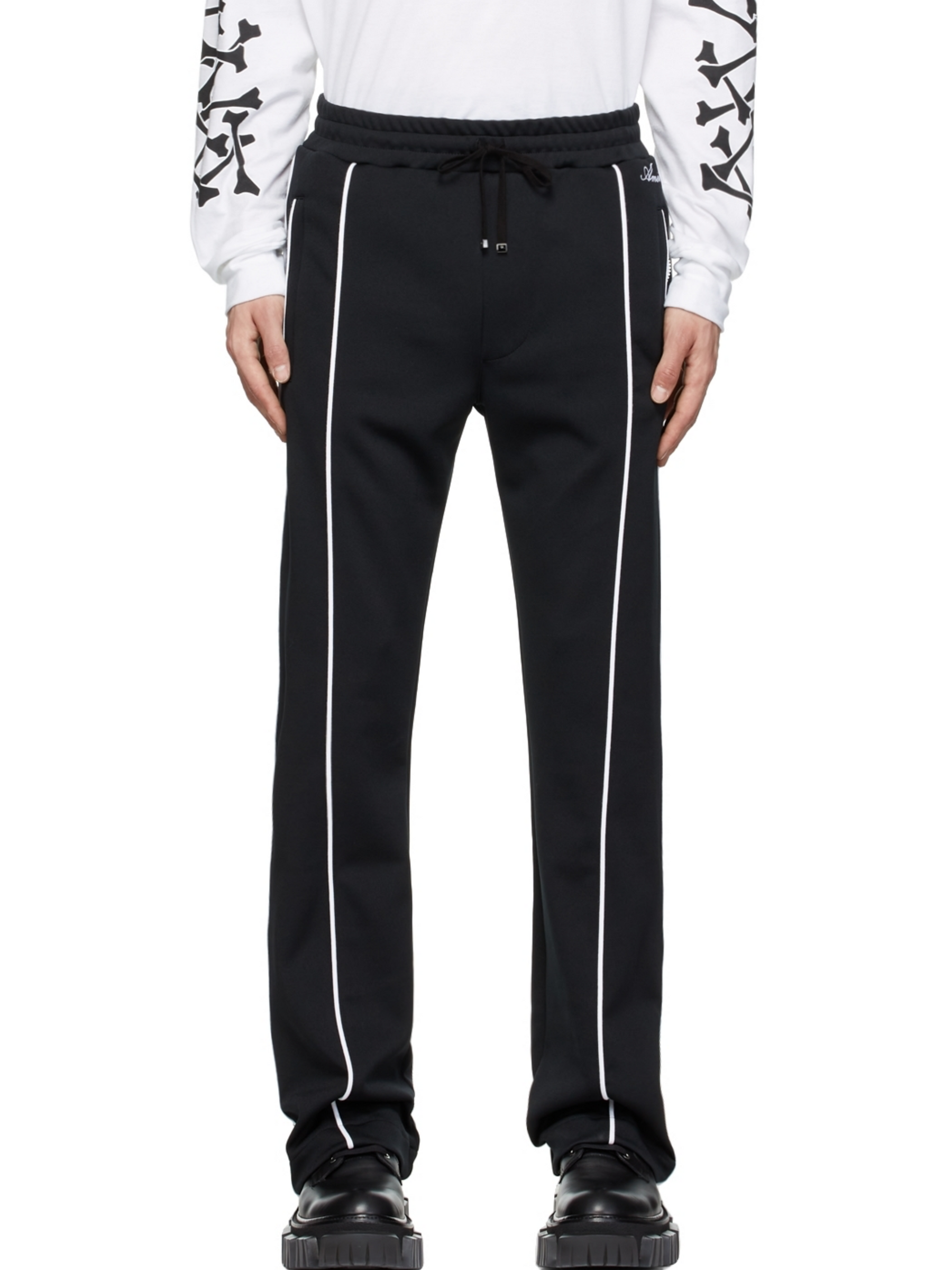 AMIRI JOHNNY TRACK FLARE PANTS BLACK