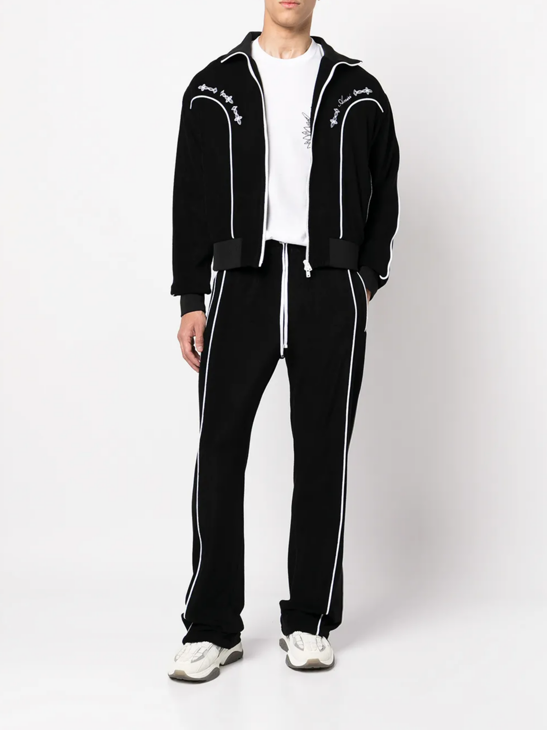 AMIRI JOHNNY TRACK FLARE PANTS BLACK