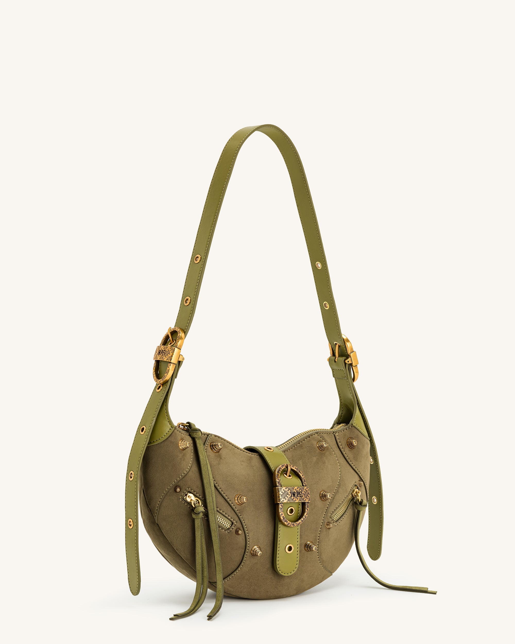 Tessa Suede Shoulder Bag - Dark Birch Brown