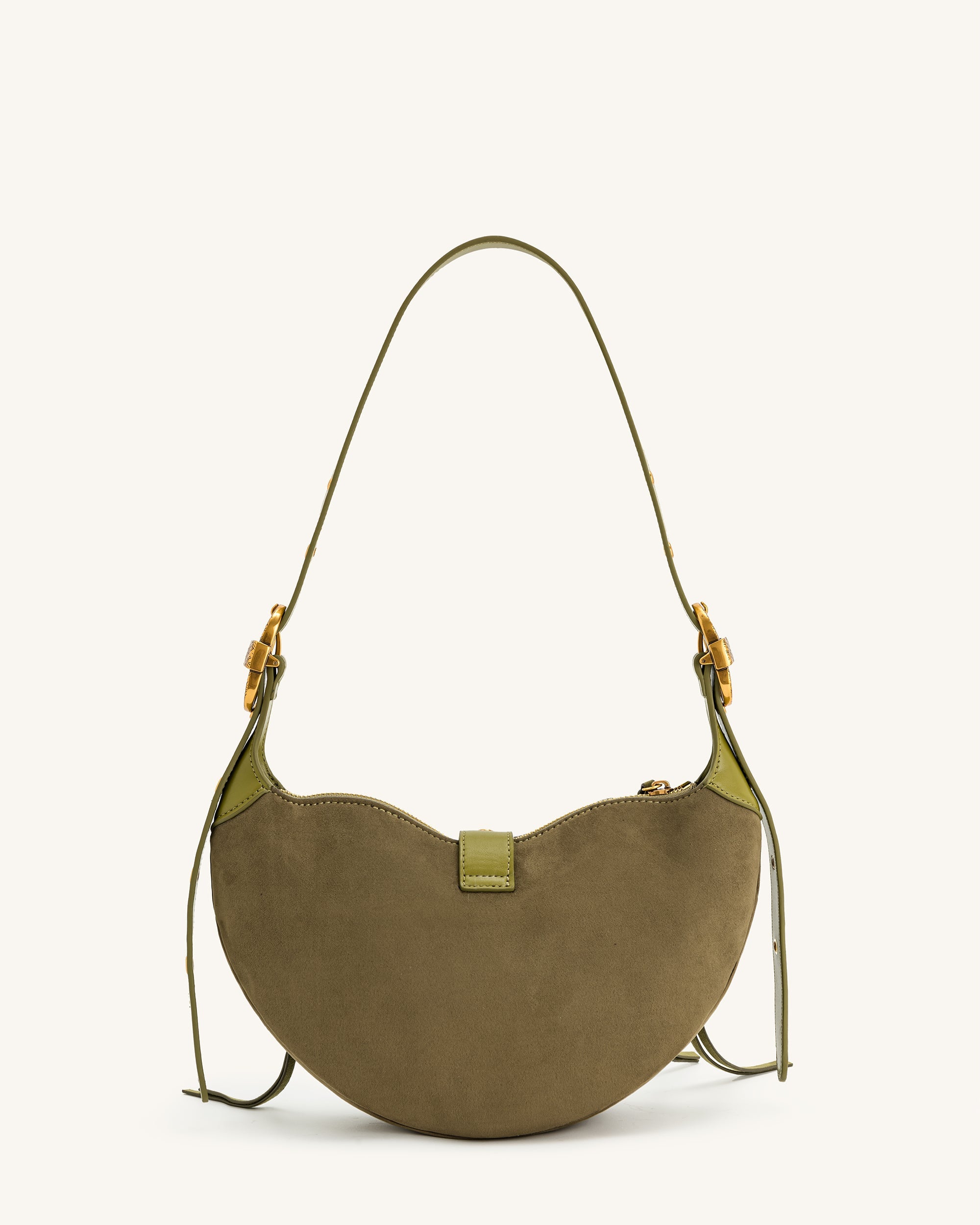 Tessa Suede Shoulder Bag - Dark Birch Brown