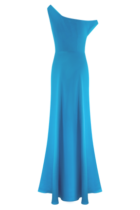 Jacinta One Shoulder Maxi Dress - Cyan Blue