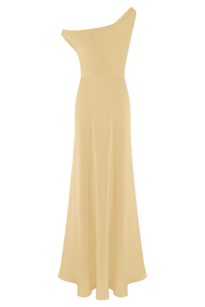 Jacinta One Shoulder Maxi Dress - Pastel Lemon