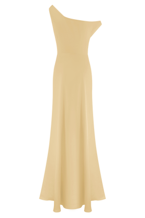 Jacinta One Shoulder Maxi Dress - Pastel Lemon