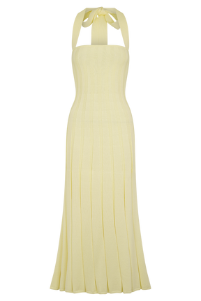Jacqui Halter Knit Midi Dress - Lemon