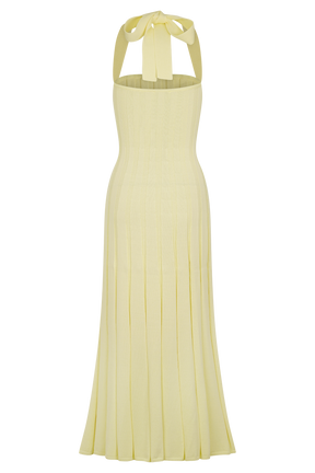 Jacqui Halter Knit Midi Dress - Lemon