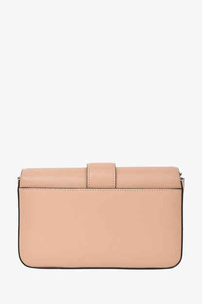 Jimmy Choo Beige Grained Leather Crystal Buckle 'Cheri' Crossbody Bag
