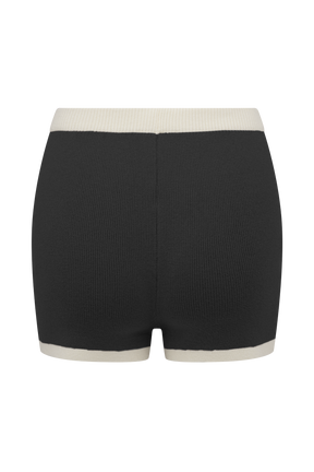 Julianne Contrast Knit Shorts - Black/White
