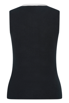 Julianne Contrast Knit Top - Black/White
