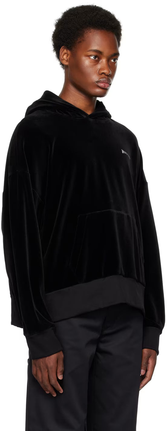 Black Embroidered Hoodie