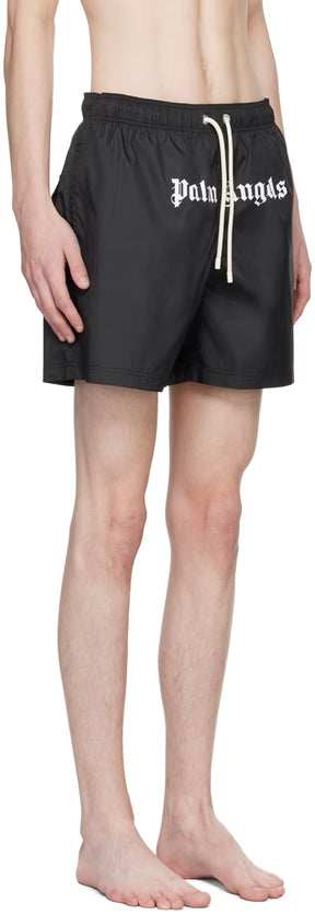 Black Printed Swim Shorts