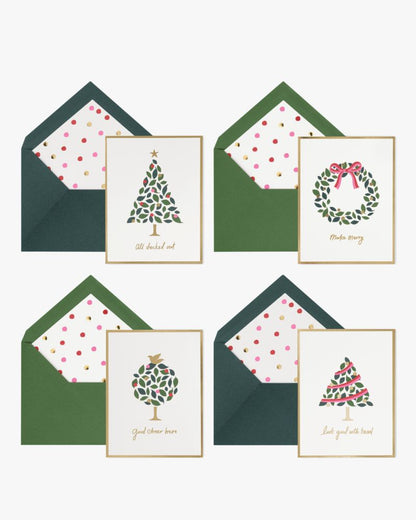 Evergreen Confetti Dot Assorted Holiday Card Set