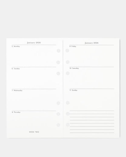 Downtown Stripe 2026 Personal Bookblock Calendar Refill