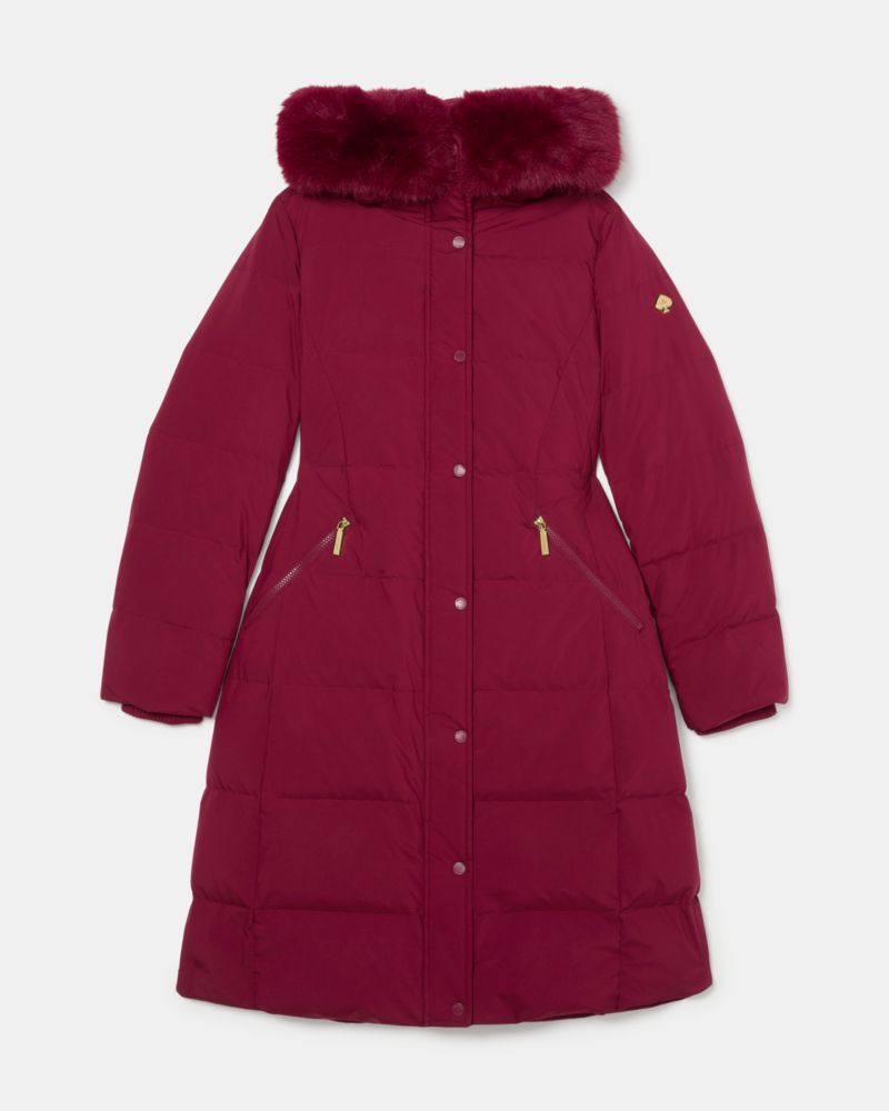 Long Parka With Faux Fur Trim