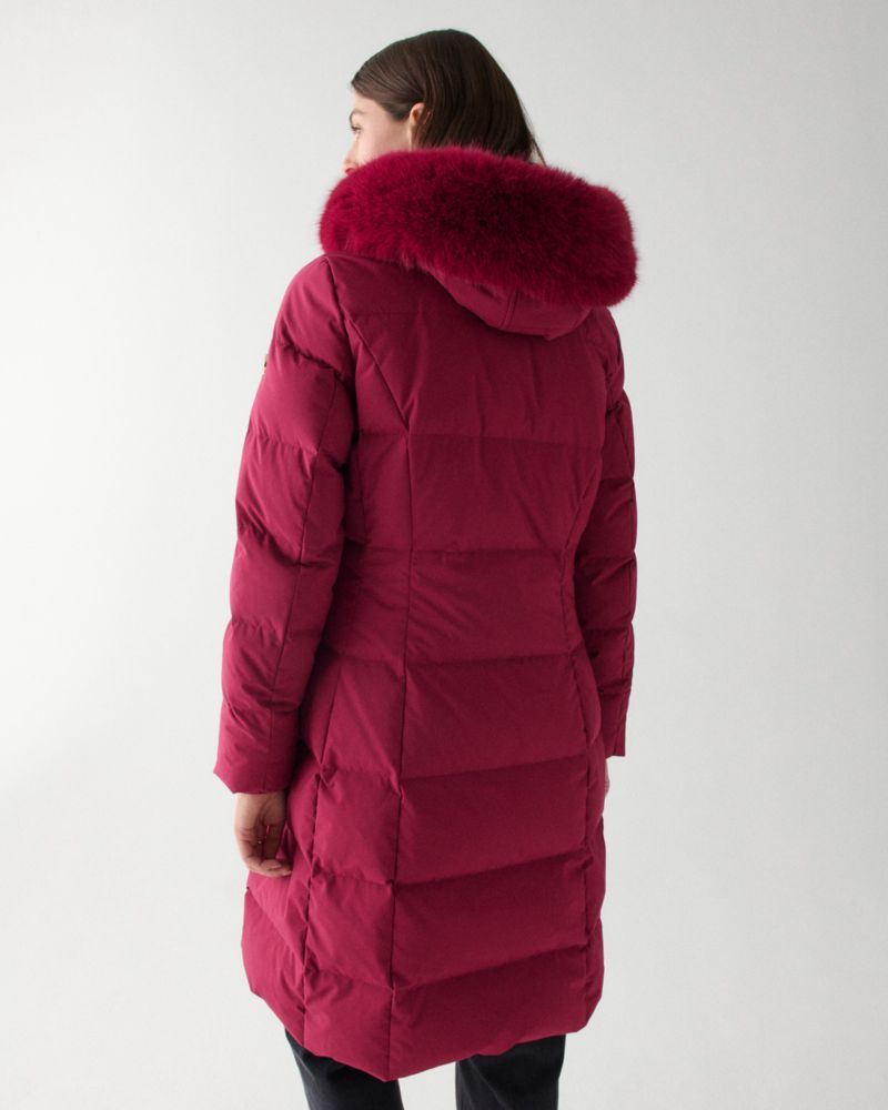 Long Parka With Faux Fur Trim