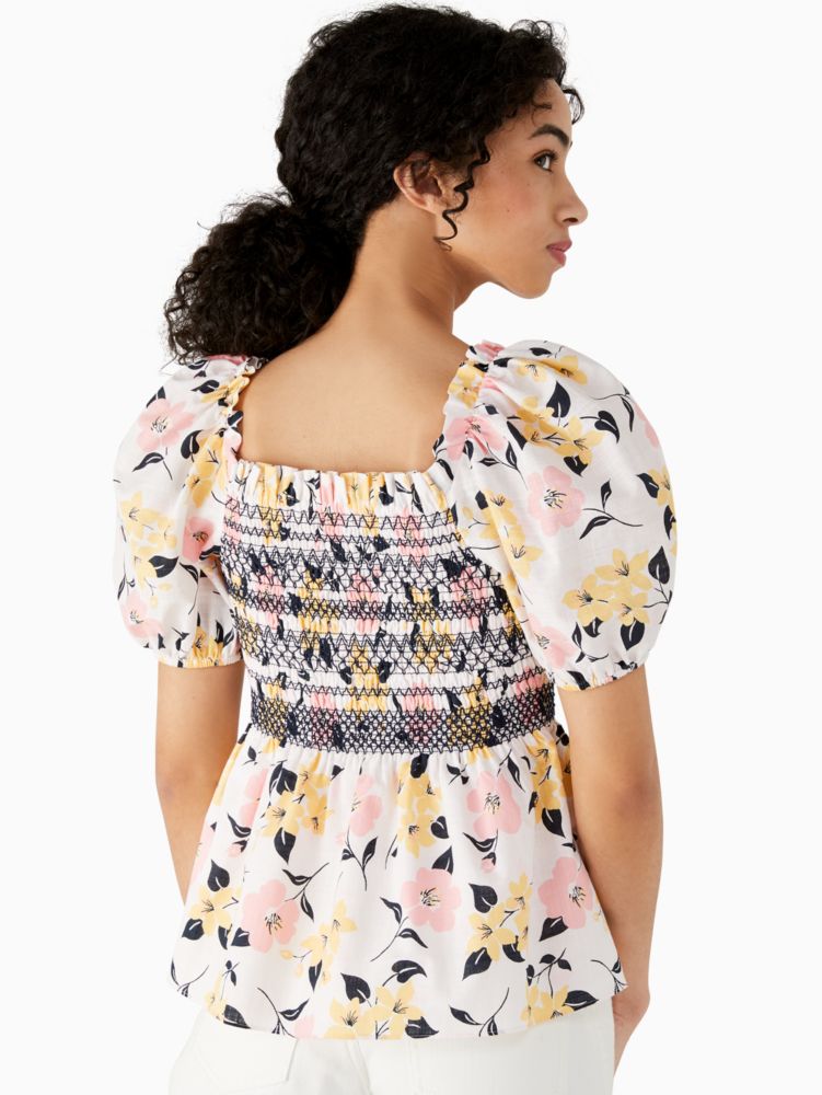 Lily Blooms Puff-sleeve Top
