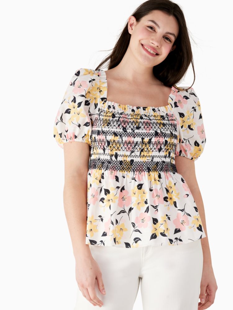 Lily Blooms Puff-sleeve Top