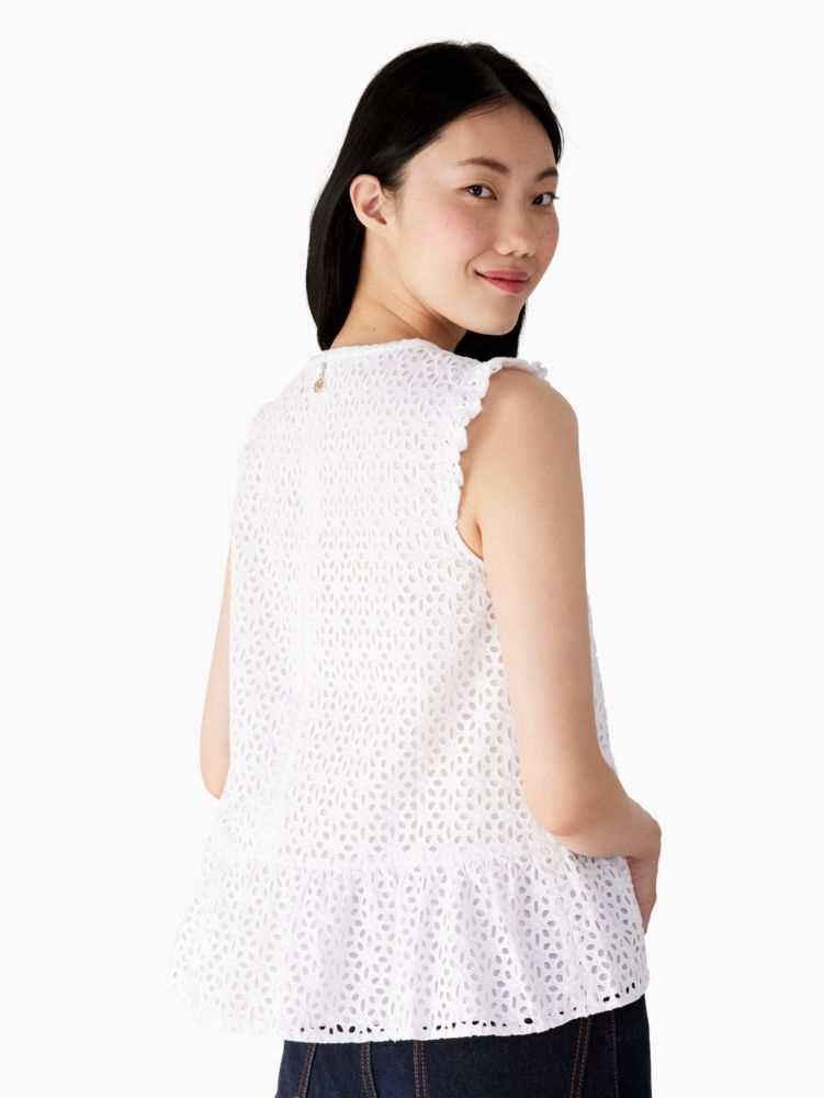 Eyelet Flounce Top