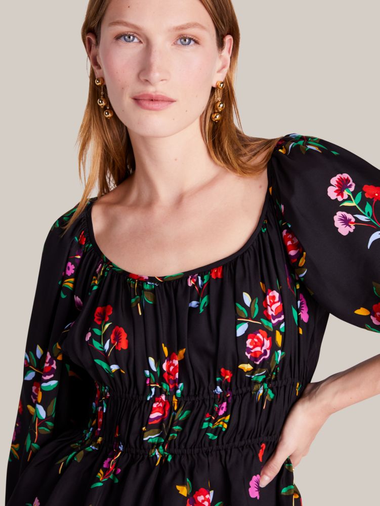 Autumn Floral Long-sleeve Riviera Top