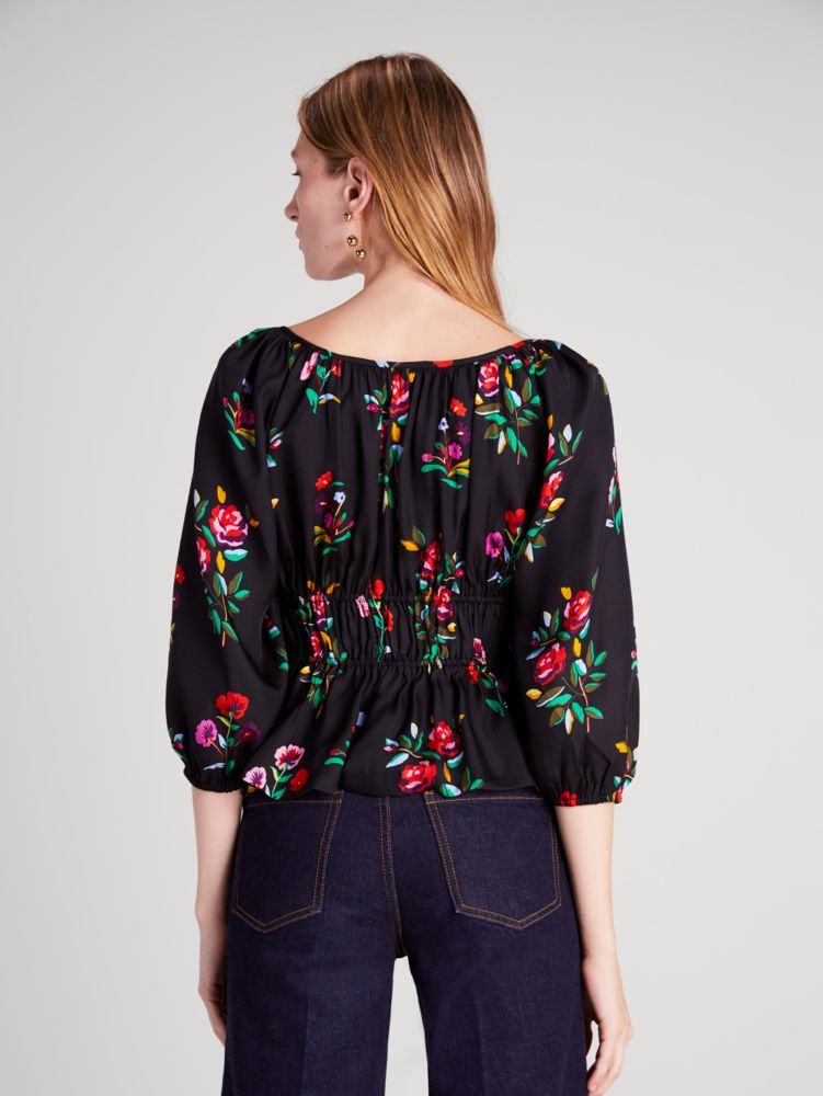 Autumn Floral Long-sleeve Riviera Top