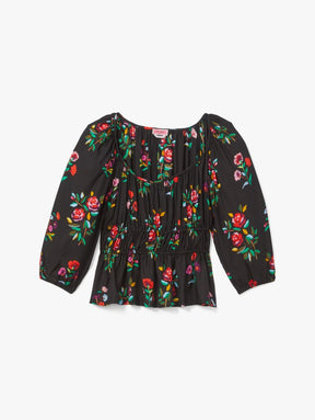 Autumn Floral Long-sleeve Riviera Top