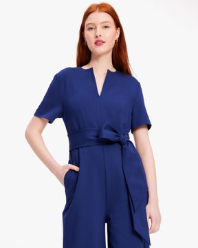Ponte Split-neck Jumpsuit