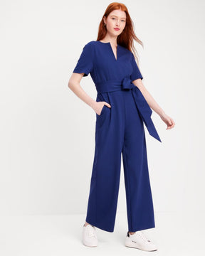 Ponte Split-neck Jumpsuit