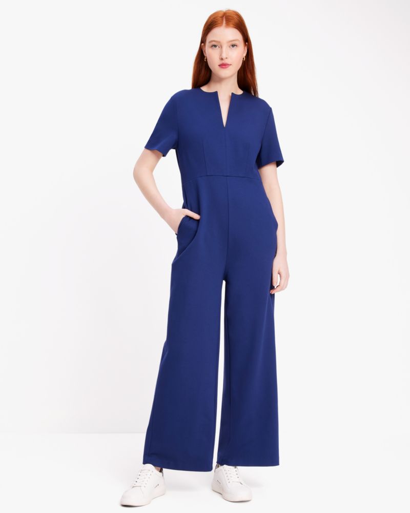 Ponte Split-neck Jumpsuit