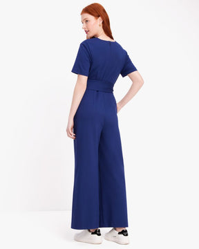 Ponte Split-neck Jumpsuit