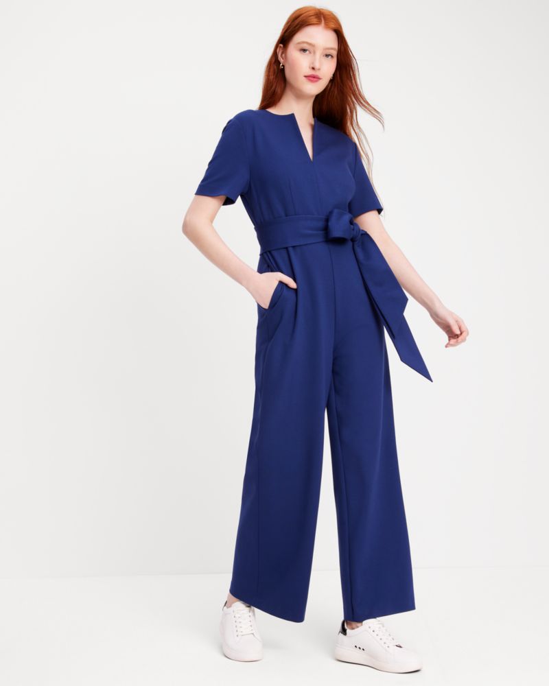 Ponte Split-neck Jumpsuit