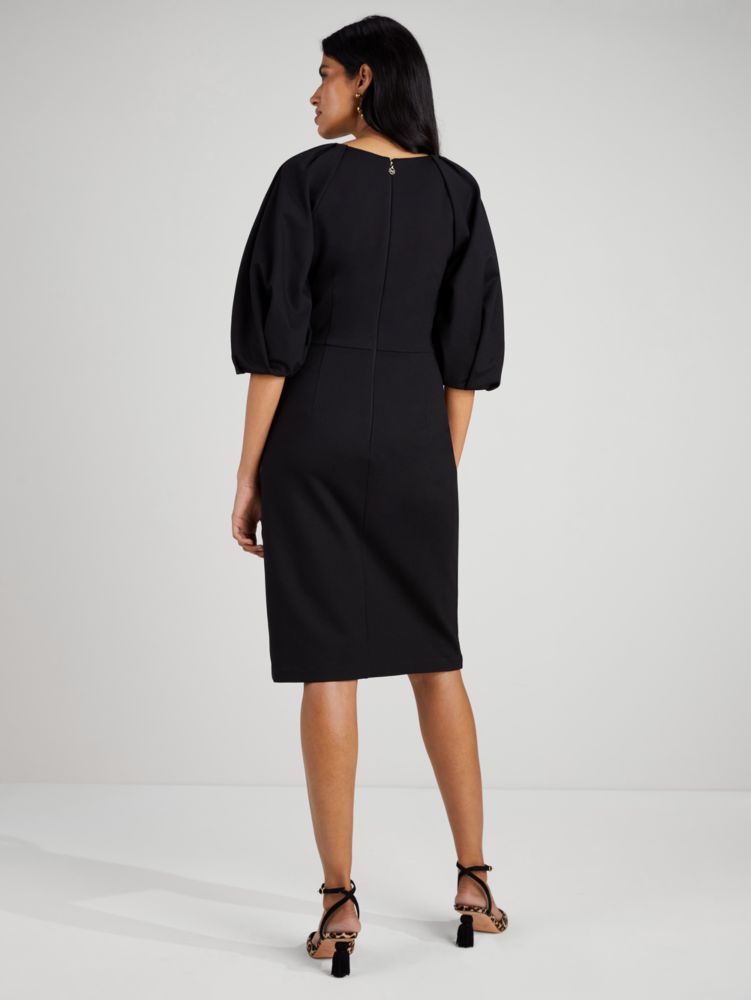 Ponte Pleated-shoulder Dress
