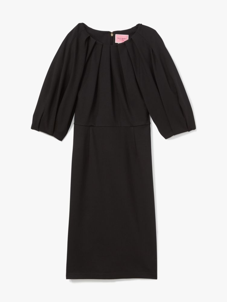 Ponte Pleated-shoulder Dress